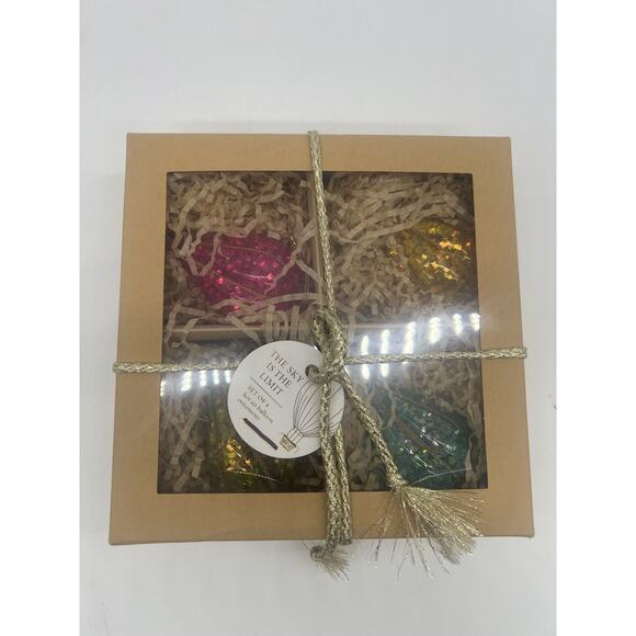 Anthropologie Glittering Hot Air Balloon Ornaments, Set of 4 New In BoX - Picture 2 of 5